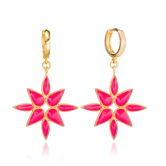 Magento Pink Enamel Dangle 925 Sterling Silver Earrings Magento Pink Enamel Dangle 925 Sterling Silver Earrings