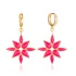 Magento Pink Enamel Dangle 925 Sterling Silver Earrings