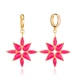 Magento Pink Enamel Dangle 925 Sterling Silver Earrings Magento Pink Enamel Dangle 925 Sterling Silver Earrings