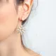 Clear Eight Petal Flower Hoop CZ 925 Silver Earrings