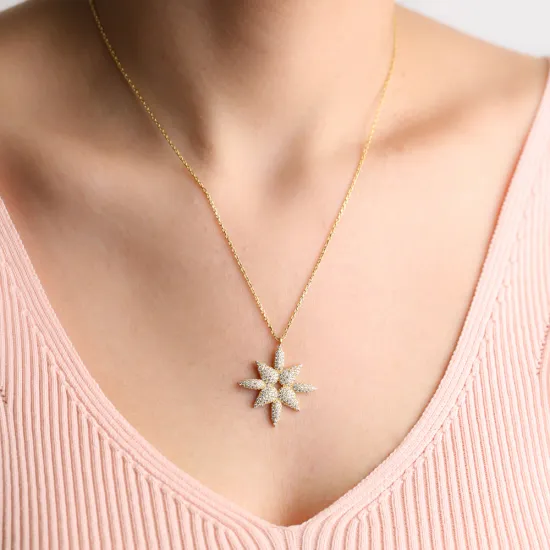 Elegant Zircon Stone Design Charm Necklace Wholesale Turkish Handcrafted 925 Silver Jewelry Elegant Zircon Stone Design Charm Necklace Wholesale Turkish Handcrafted 925 Silver Jewelry