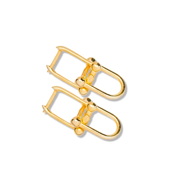 Double Rectangle Link 925 Sterling Silver Earrings