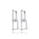 Double Rectangle Link 925 Sterling Silver Earrings