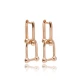Double Rectangle Link 925 Sterling Silver Earrings