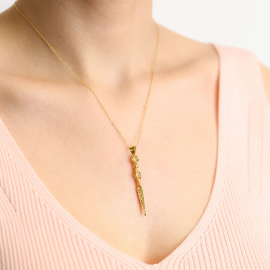 Turkish 22 Karat Gold Vintage Sterling Silver Pendant