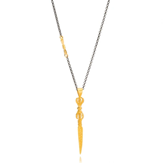 Turkish 22 Karat Gold Vintage Sterling Silver Pendant