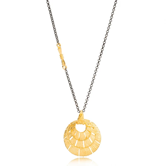 Sterling Silver 22 Karat Gold Vintage Pendant