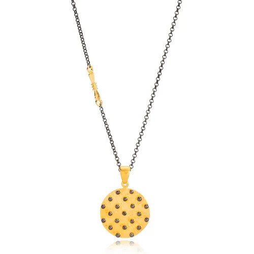 Handcrafted 22 Karat Gold Vintage 925 Silver Pendant Handcrafted 22 Karat Gold Vintage 925 Silver Pendant