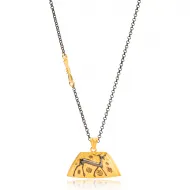 22 Karat Gold Vintage Pendant 925 Sterling Silver