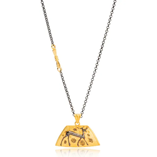 22 Karat Gold Vintage Pendant 925 Sterling Silver 22 Karat Gold Vintage Pendant 925 Sterling Silver