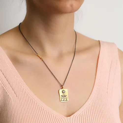 Turkish 22 Karat Gold Vintage Silver Pendant Turkish 22 Karat Gold Vintage Silver Pendant