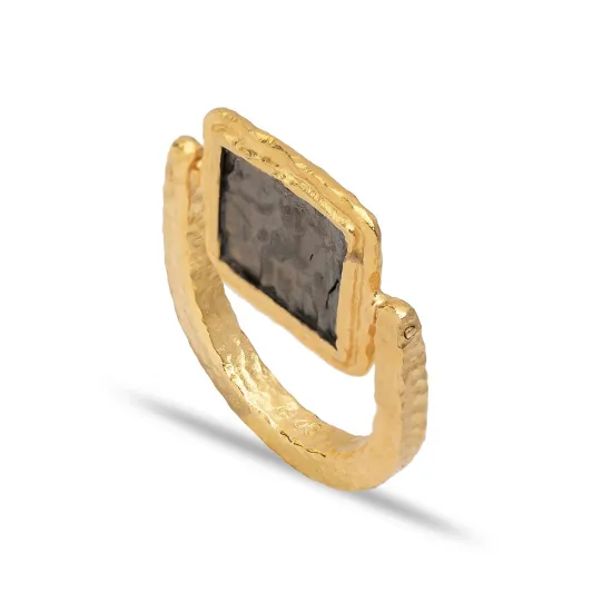 22 Karat Gold Plated Adjustable Vintage Silver Ring 22 Karat Gold Plated Adjustable Vintage Silver Ring