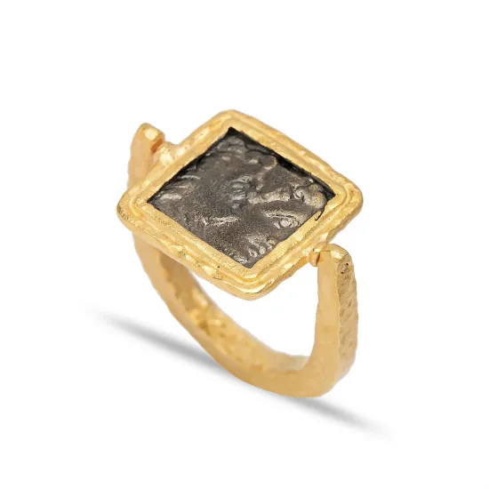 22 Karat Gold Plated Adjustable Vintage Silver Ring 22 Karat Gold Plated Adjustable Vintage Silver Ring
