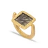 22 Karat Gold Plated Adjustable Vintage Silver Ring