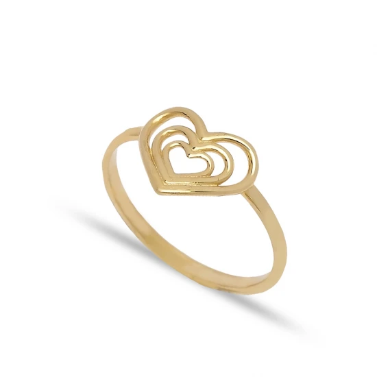 Multiple Heart Plain Sterling Silver Ring | 925 Sterling Silver Wholesale | Sade Silver Multiple Heart Plain Sterling Silver Ring - Sade 925 Silver Jewelry