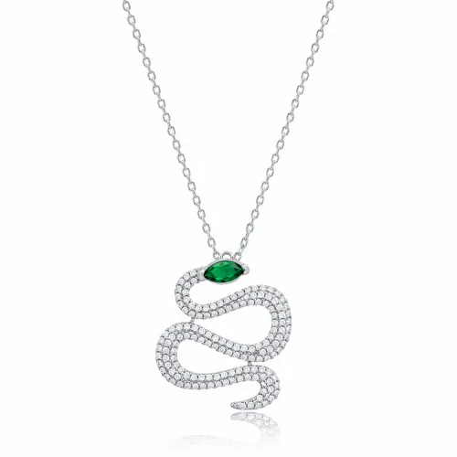 Turkish 925 Sterling Silver Snake Pendant