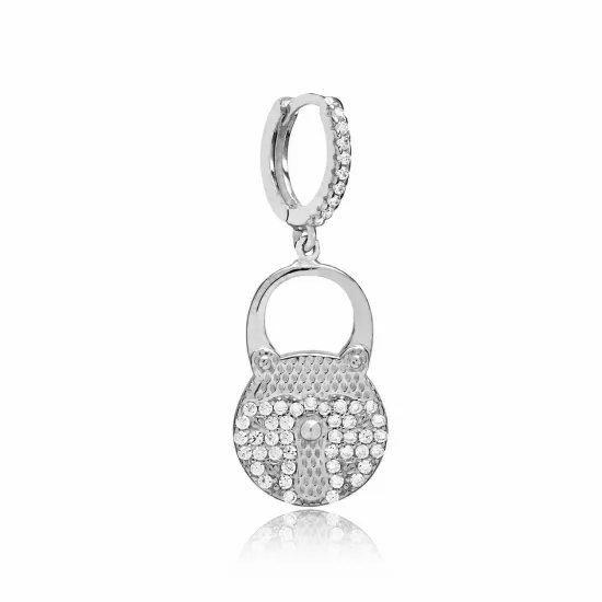 Turkish Padlock Single Sterling Silver Earrings