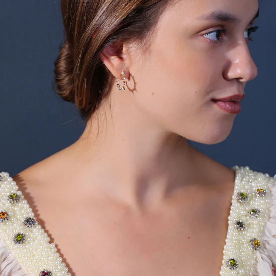 Handcrafted Point 925 Sterling Silver Earrings | 925 Sterling Silver Wholesale | Sade Silver Handcrafted Point 925 Sterling Silver Earrings - Sade 925 Silver Jewelry