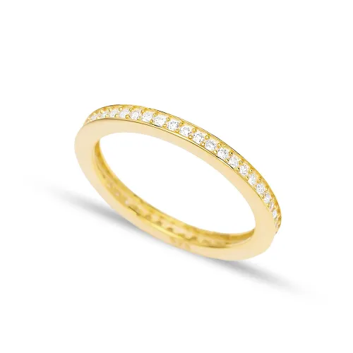 Lovely Micro Pave CZ Band 925 Sterling Silver Ring