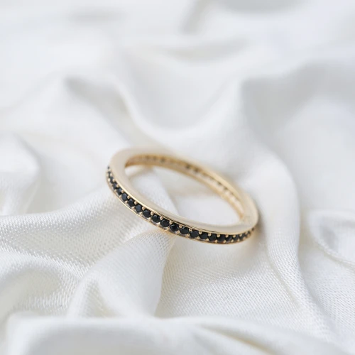 Chic Micro Black CZ Band 925 Sterling Silver Ring