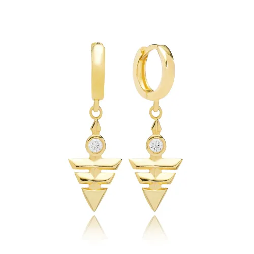 Chic Arrowhead Shape Dangle Sterling Silver Earrings