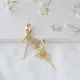 Point Shape With CZ Stones Dangle 925 Silver Earrings Point Shape With CZ Stones Dangle 925 Silver Earrings