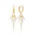 Point Shape With CZ Stones Dangle 925 Silver Earrings