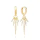 Point Shape With CZ Stones Dangle 925 Silver Earrings Point Shape With CZ Stones Dangle 925 Silver Earrings