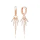 Point Shape With CZ Stones Dangle 925 Silver Earrings Point Shape With CZ Stones Dangle 925 Silver Earrings