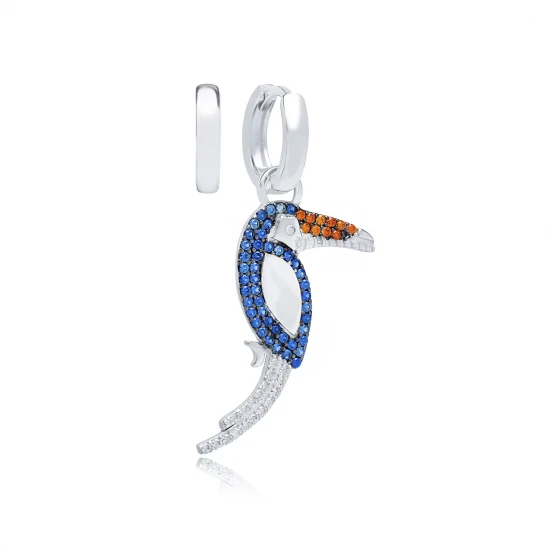 Colorful Toucan 925 Sterling Silver Earrings - Sade 925 Silver Jewelry