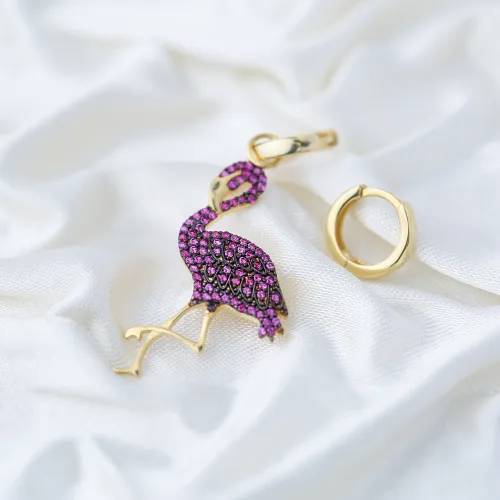 Ruby Flamingo 925 Sterling Silver Earrings