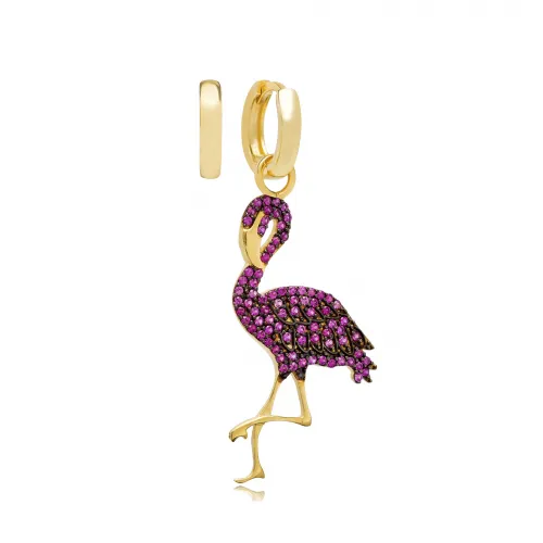 Ruby Flamingo 925 Sterling Silver Earrings