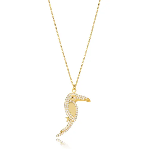 White Toucan 925 Sterling Silver Pendant