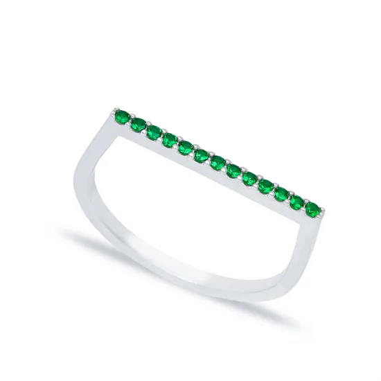 Graceful Emerald Beaded 925 Sterling Silver Ring Graceful Emerald Beaded 925 Sterling Silver Ring