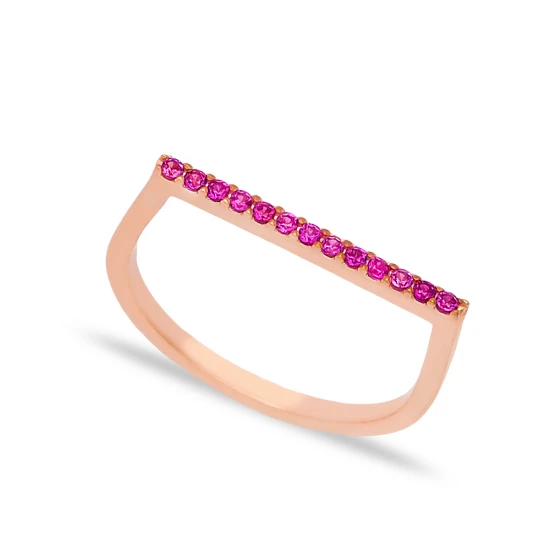 Graceful Ruby Beaded 925 Sterling Silver Ring