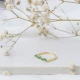 Wave Style Emerald Beaded 925 Sterling Silver Ring