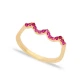 Wave Style Ruby Beaded 925 Sterling Silver Ring