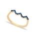 Wave Style Sapphire Beaded 925 Sterling Silver Ring