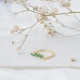 Zigzag Emerald Beaded 925 Sterling Silver Ring Zigzag Emerald Beaded 925 Sterling Silver Ring