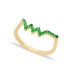 Zigzag Emerald Beaded 925 Sterling Silver Ring