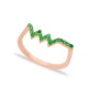 Zigzag Emerald Beaded 925 Sterling Silver Ring Zigzag Emerald Beaded 925 Sterling Silver Ring