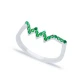 Zigzag Emerald Beaded 925 Sterling Silver Ring Zigzag Emerald Beaded 925 Sterling Silver Ring