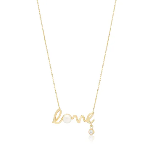 Love Letter Pearl And CZ Mix Sterling Silver Necklace