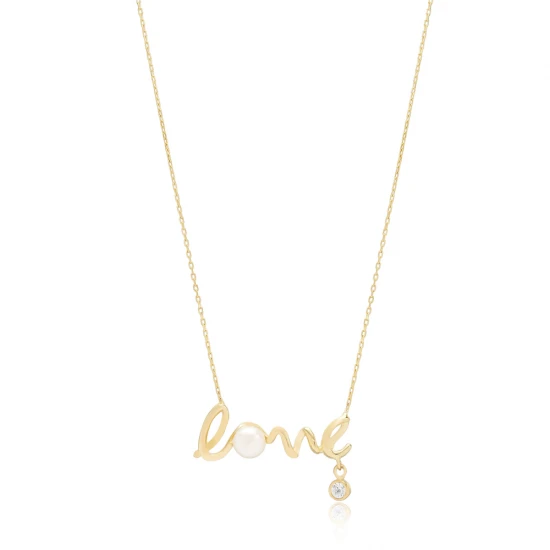 Love Letter Pearl And CZ Mix Sterling Silver Necklace
