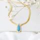 Turquoise Drop Zircon Stone Curb Chain Necklace Wholesale Turkish 925 Sterling Silver Jewelry Turquoise Drop Zircon Stone Curb Chain Necklace Wholesale Turkish 925 Sterling Silver Jewelry