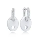 Chic Oval CZ Mix Plated 925 Sterling Silver Earrings Chic Oval CZ Mix Plated 925 Sterling Silver Earrings