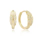 19mm Sized Leaf CZ 925 Sterling Silver Earrings