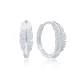 19mm Sized Leaf CZ 925 Sterling Silver Earrings