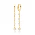 Clear Long Pear Bezel CZ 925 Sterling Silver Earrings