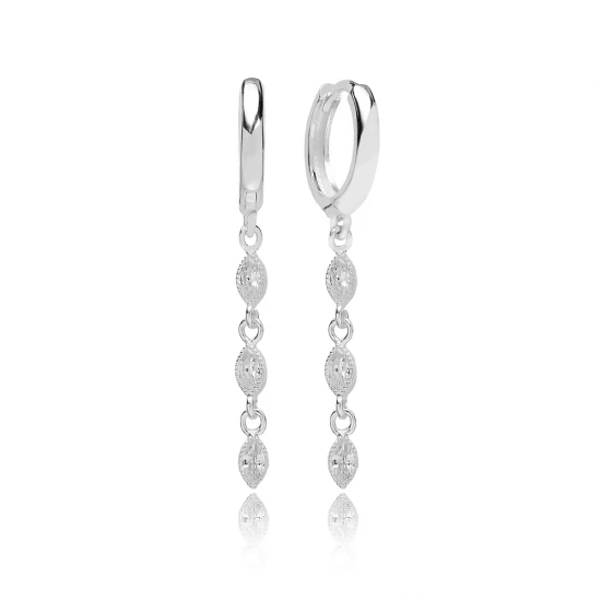 Clear Long Oval Bezel CZ 925 Sterling Silver Earrings Clear Long Oval Bezel CZ 925 Sterling Silver Earrings